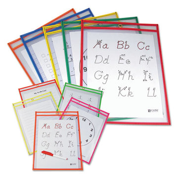 C-Line® Reusable Dry Erase Pockets, 9 X 12, Assorted Neon Colors, 25-box freeshipping - TVN Wholesale
